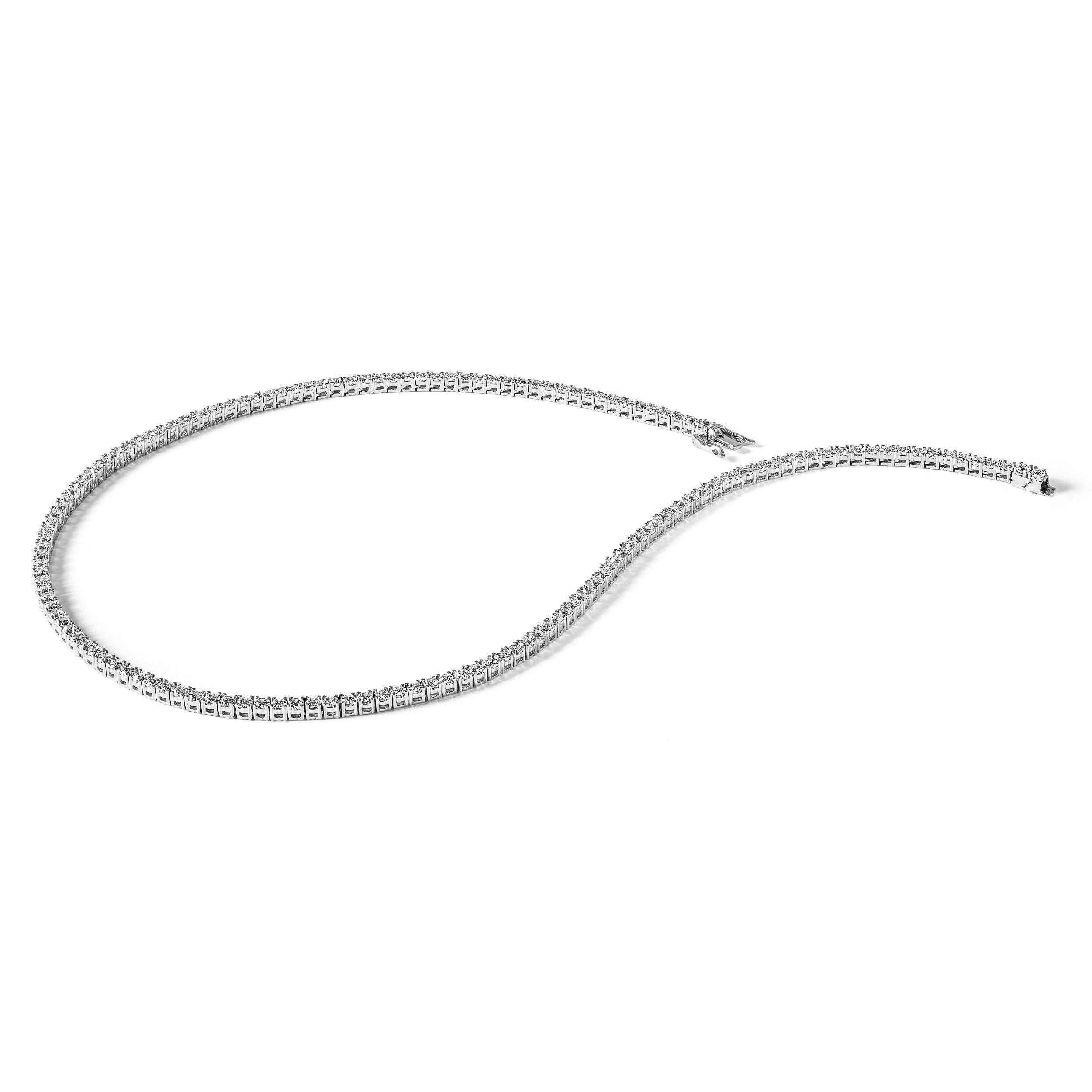 14K Weißgold 10 Ct. Im Labor Gezüchtet Diamant Vs/si+ G+ 16 Zoll Tennis Halskette