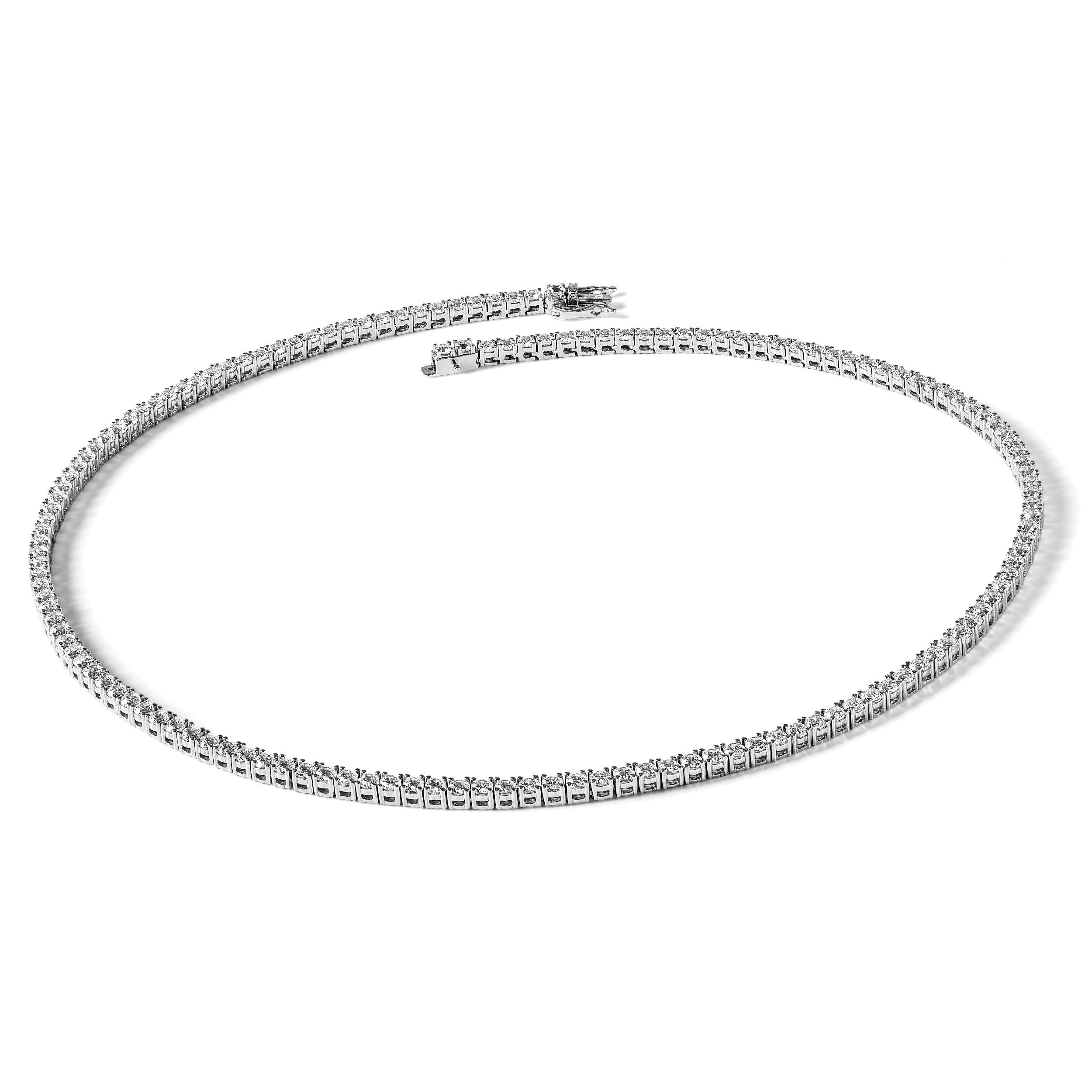 14K Weißgold 10 Ct. Im Labor Gezüchtet Diamant Vs/si+ G+ 16 Zoll Tennis Halskette