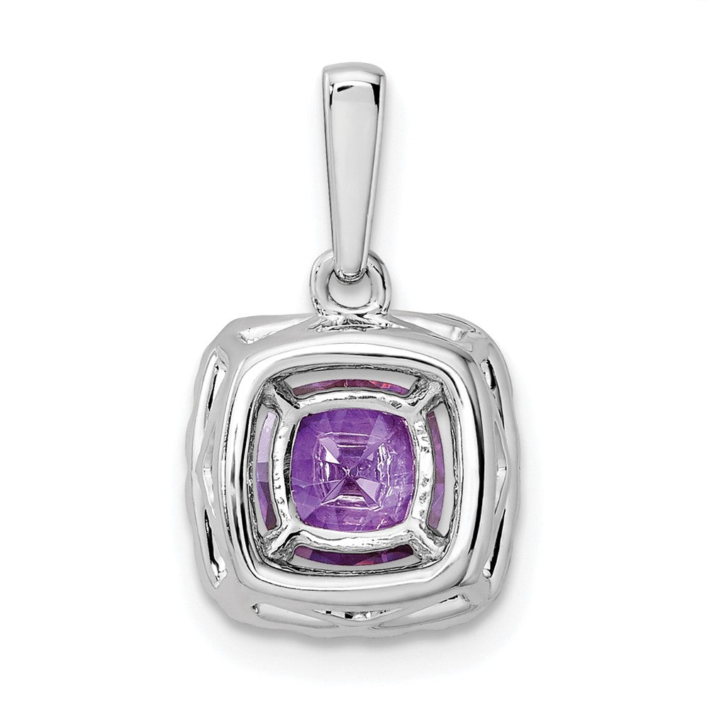 14K Weißgold 0,25 ct. Laborgezüchteter Diamant VS/SI+ G+ Februar-Geburtsstein Amethyst-Halo-Anhänger