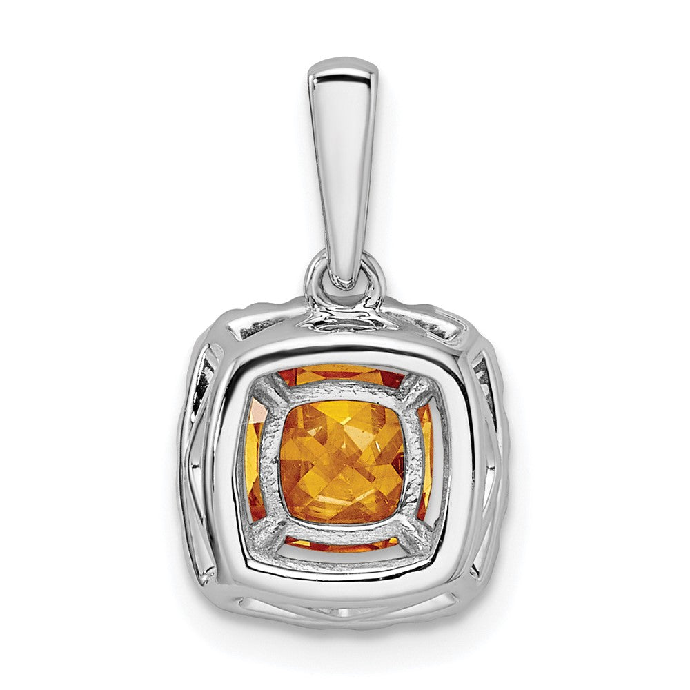 14K Weißgold 0,25 ct. Laborgezüchteter Diamant VS/SI+ G+ November-Geburtsstein Citrin Halo-Anhänger