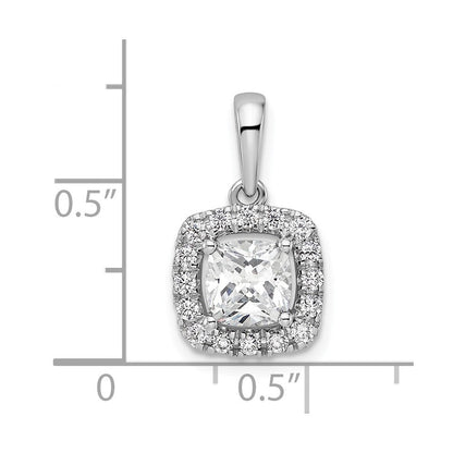 14K Weißgold 0,25 ct. Laborgezüchteter Diamant VS/SI+ G+ April-Geburtsstein Weißer Saphir Halo-Anhänger
