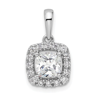 14K Weißgold 0,25 ct. Laborgezüchteter Diamant VS/SI+ G+ April-Geburtsstein Weißer Saphir Halo-Anhänger