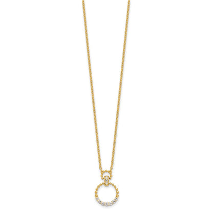 14K Gelbgold Halskette mit Kreis-Anhänger, 0,25 ct. Laborgezüchteter Diamant VS/SI+ G+, 18 Zoll