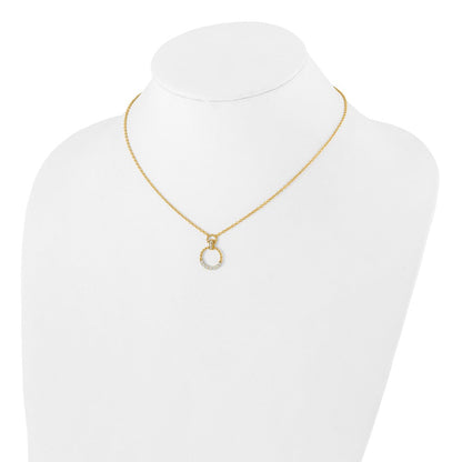14K Gelbgold Halskette mit Kreis-Anhänger, 0,25 ct. Laborgezüchteter Diamant VS/SI+ G+, 18 Zoll