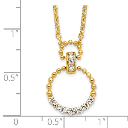 14K Gelbgold Halskette mit Kreis-Anhänger, 0,25 ct. Laborgezüchteter Diamant VS/SI+ G+, 18 Zoll
