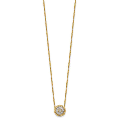 14K Gelbgold 1/3 Ct. Im Labor Gezüchtet Diamant Vs/si+ G+ Rund 18 Zoll Halskette
