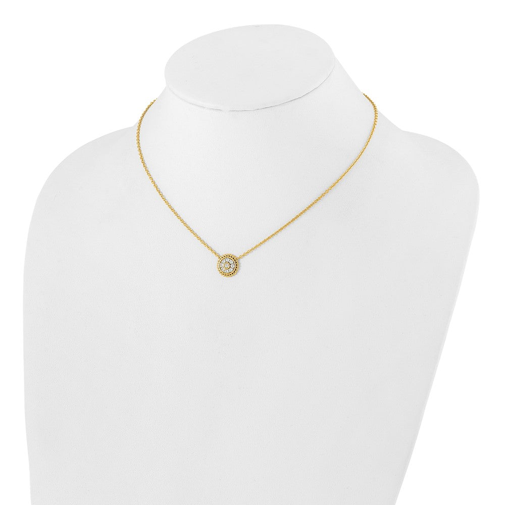 14K Gelbgold 1/3 Ct. Im Labor Gezüchtet Diamant Vs/si+ G+ Rund 18 Zoll Halskette