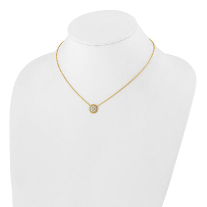 14K Gelbgold 1/3 Ct. Im Labor Gezüchtet Diamant Vs/si+ G+ Rund 18 Zoll Halskette