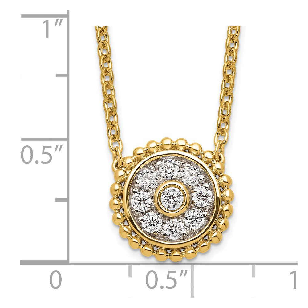 14K Gelbgold 1/3 Ct. Im Labor Gezüchtet Diamant Vs/si+ G+ Rund 18 Zoll Halskette