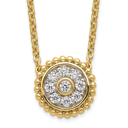 14K Gelbgold 1/3 Ct. Im Labor Gezüchtet Diamant Vs/si+ G+ Rund 18 Zoll Halskette