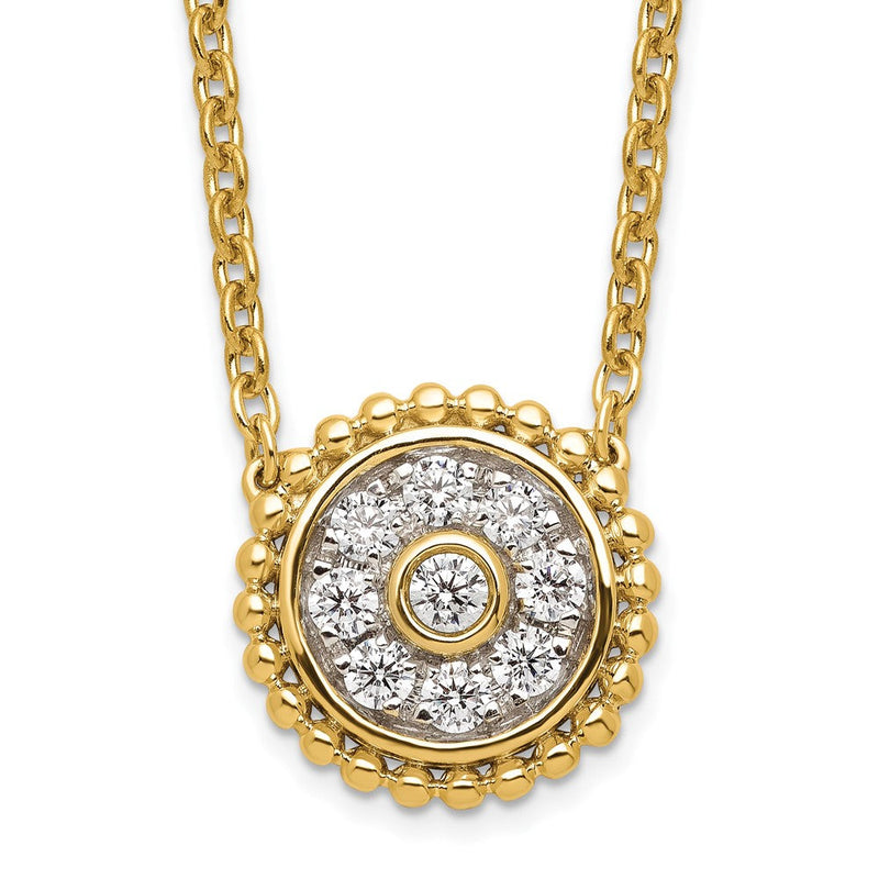 14K Gelbgold 1/3 Ct. Im Labor Gezüchtet Diamant Vs/si+ G+ Rund 18 Zoll Halskette