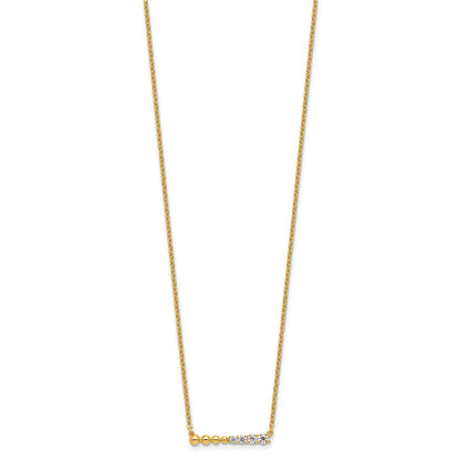 14K Gelbgold 1/4 Ct. Im Labor Gezüchtet Diamant Vs/si+ G+ Gekugelt Stab 18 Zoll Halskette