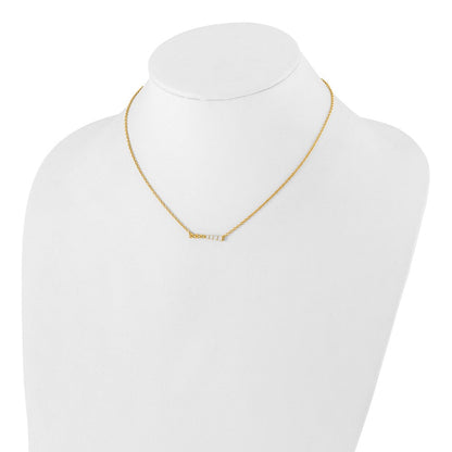 14K Gelbgold 1/4 Ct. Im Labor Gezüchtet Diamant Vs/si+ G+ Gekugelt Stab 18 Zoll Halskette
