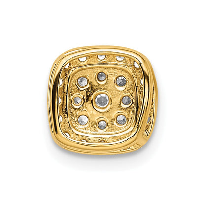 14 Karat Gelbgold Gleitanhänger an Kette mit 0,375 ct. Laborgezüchteten Diamanten VS/SI+ G+