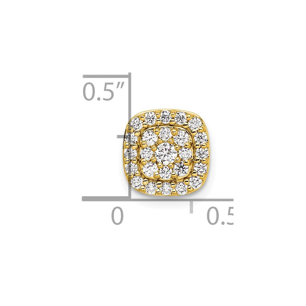 14 Karat Gelbgold Gleitanhänger an Kette mit 0,375 ct. Laborgezüchteten Diamanten VS/SI+ G+