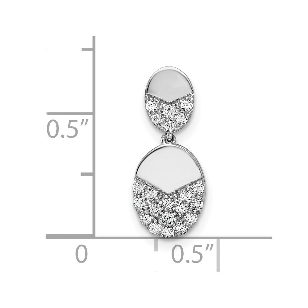 14K Weißgold Baumel-Ketten-Gleitanhänger mit 0,2 ct. laborgezüchtetem Diamanten VS/SI+ G+