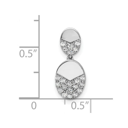 14K Weißgold Baumel-Ketten-Gleitanhänger mit 0,2 ct. laborgezüchtetem Diamanten VS/SI+ G+