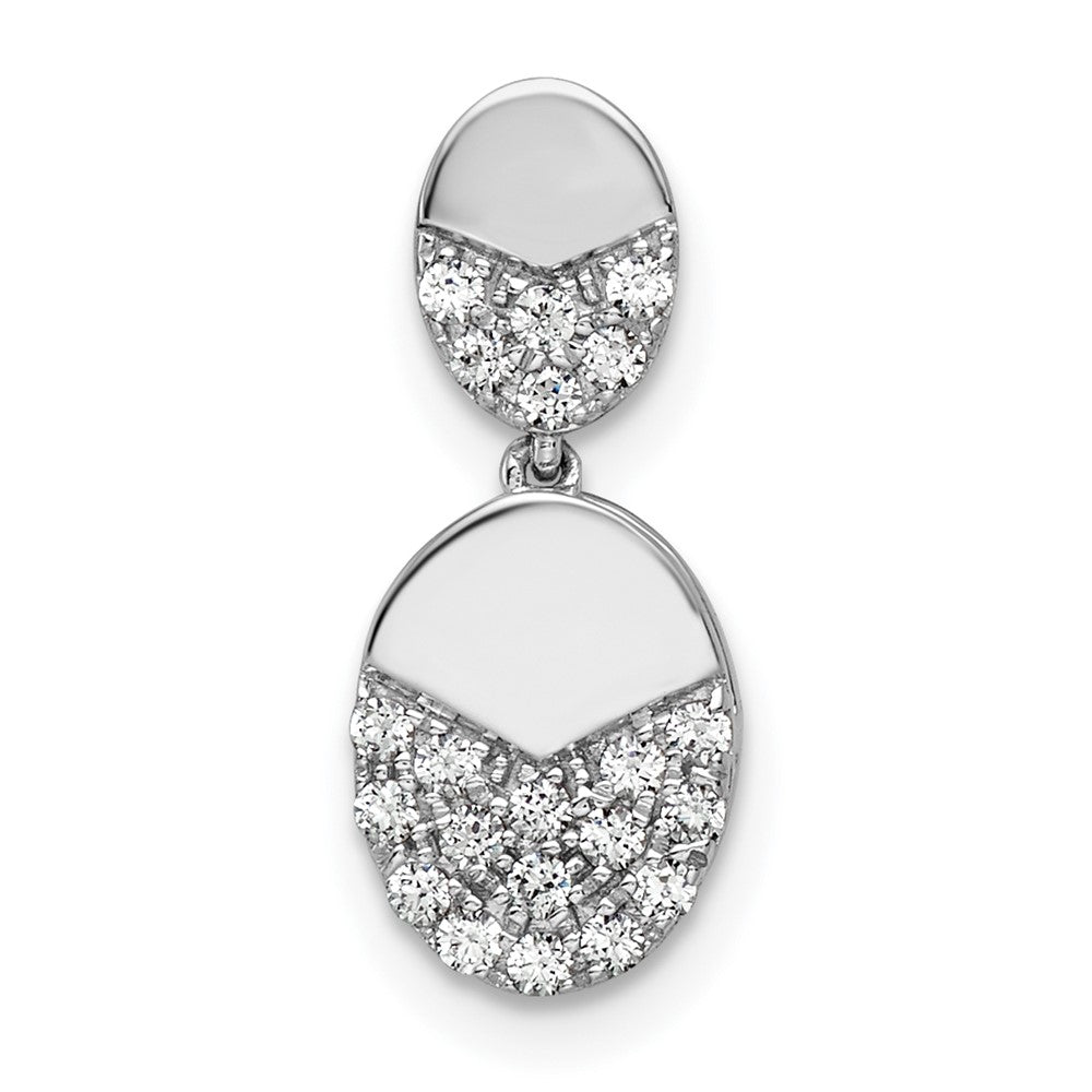 14K Weißgold Baumel-Ketten-Gleitanhänger mit 0,2 ct. laborgezüchtetem Diamanten VS/SI+ G+