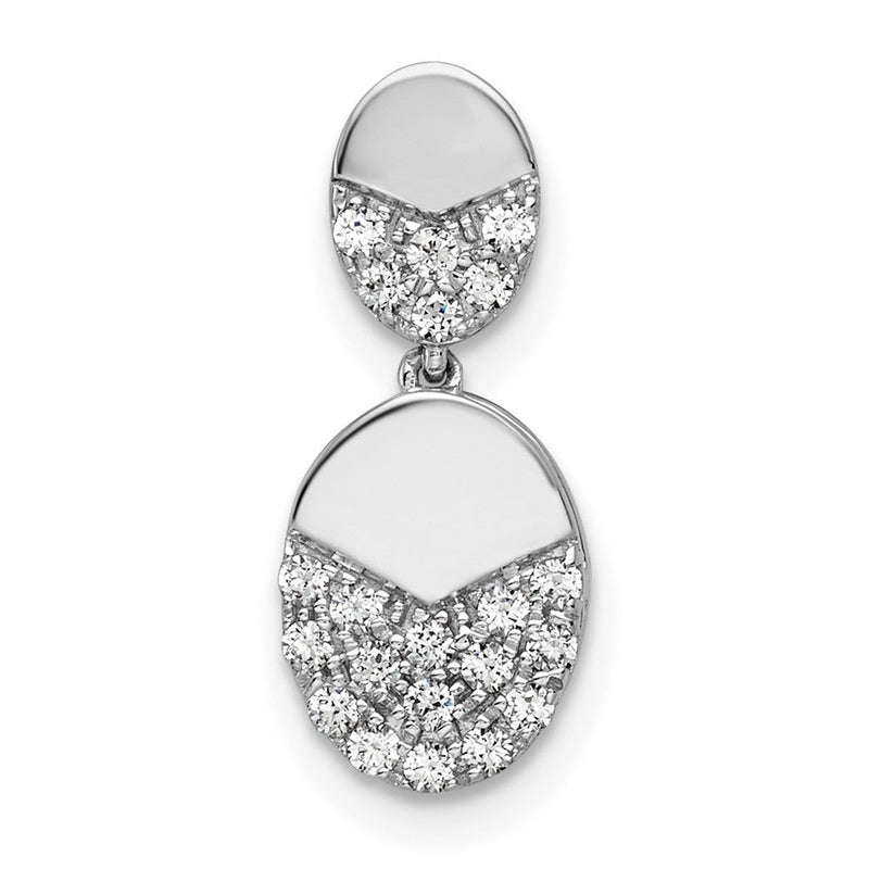 14K Weißgold Baumel-Ketten-Gleitanhänger mit 0,2 ct. laborgezüchtetem Diamanten VS/SI+ G+