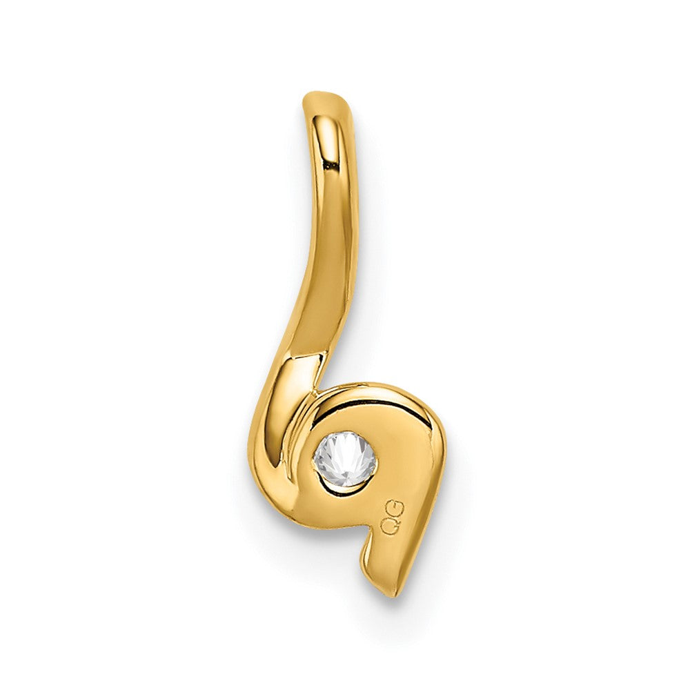 14K Gelbgold Fashion-Anhänger komplett mit 0,10 ct. laborgezüchtetem Diamant VS/SI+ G+