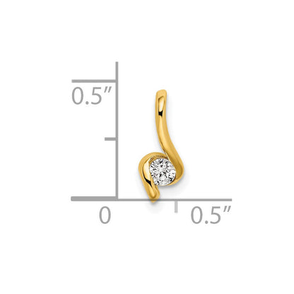 14K Gelbgold Fashion-Anhänger komplett mit 0,10 ct. laborgezüchtetem Diamant VS/SI+ G+