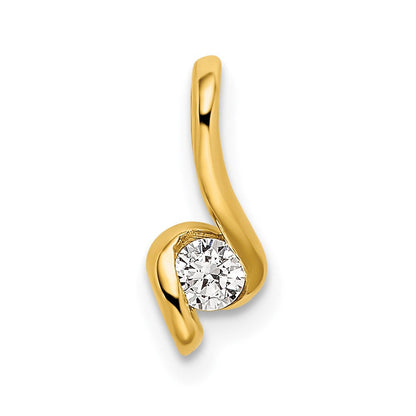 14K Gelbgold Fashion-Anhänger komplett mit 0,10 ct. laborgezüchtetem Diamant VS/SI+ G+