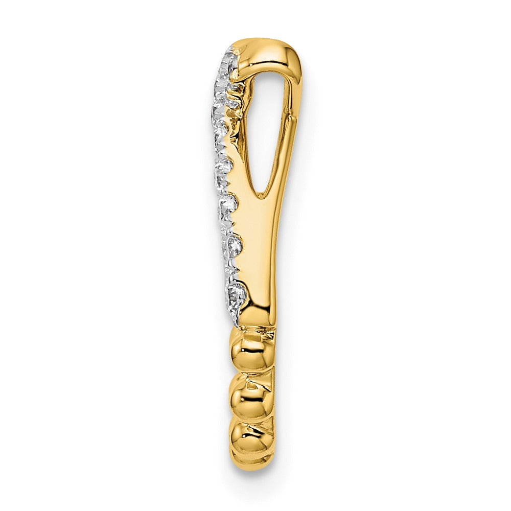 14K Gelbgold Tropfenanhänger mit laborgezüchtetem Diamant, VS/SI+ G+