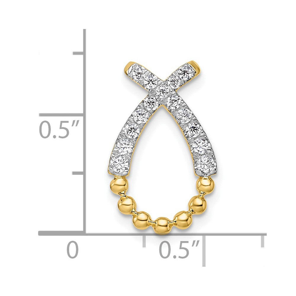 14K Gelbgold Tropfenanhänger mit laborgezüchtetem Diamant, VS/SI+ G+