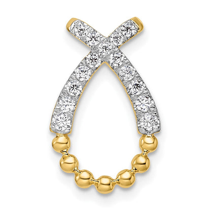 14K Gelbgold Tropfenanhänger mit laborgezüchtetem Diamant, VS/SI+ G+