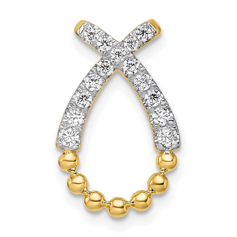 14K Gelbgold Tropfenanhänger mit laborgezüchtetem Diamant, VS/SI+ G+