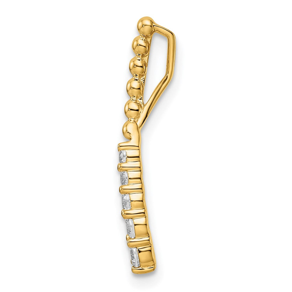 14K Gelbgold Fancy-Stab-Ketten-Gleitanhänger mit 0,2 ct. Labordiamant VS/SI+ G+