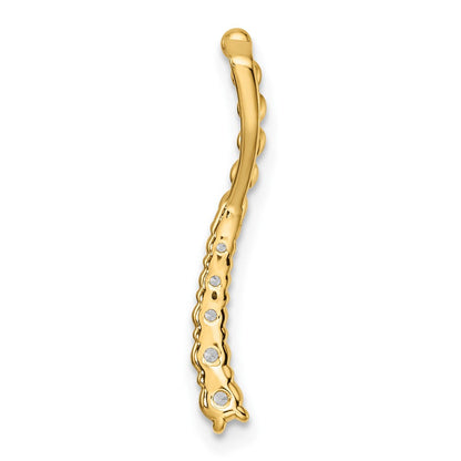 14K Gelbgold Fancy-Stab-Ketten-Gleitanhänger mit 0,2 ct. Labordiamant VS/SI+ G+