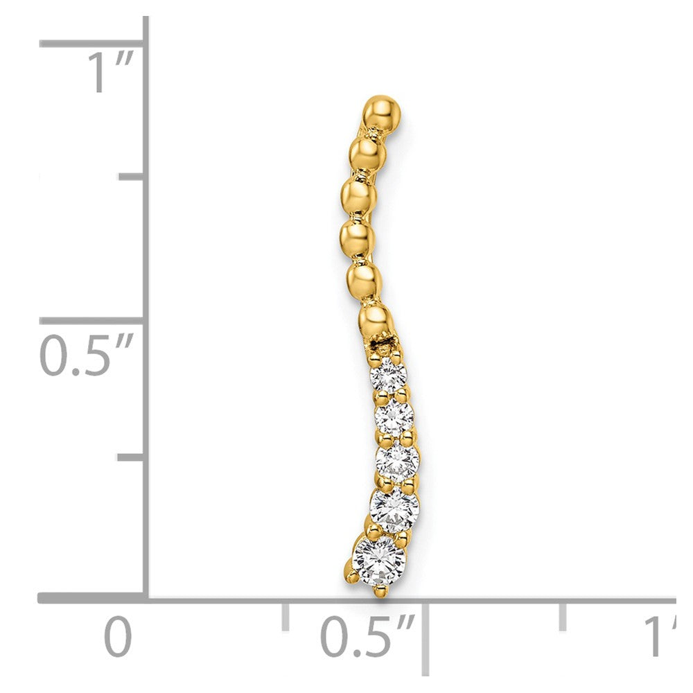 14K Gelbgold Fancy-Stab-Ketten-Gleitanhänger mit 0,2 ct. Labordiamant VS/SI+ G+