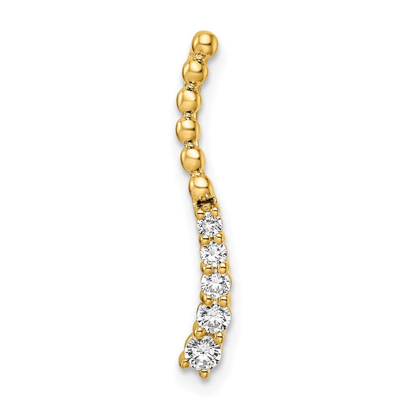 14K Gelbgold Fancy-Stab-Ketten-Gleitanhänger mit 0,2 ct. Labordiamant VS/SI+ G+