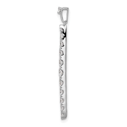 14 K Weißgold Anhänger mit 1 ct. im Labor gezüchtetem Diamant VS/SI+ G+, Fancy Bar