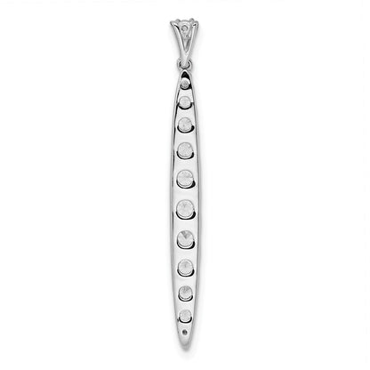 14 K Weißgold Anhänger mit 1 ct. im Labor gezüchtetem Diamant VS/SI+ G+, Fancy Bar