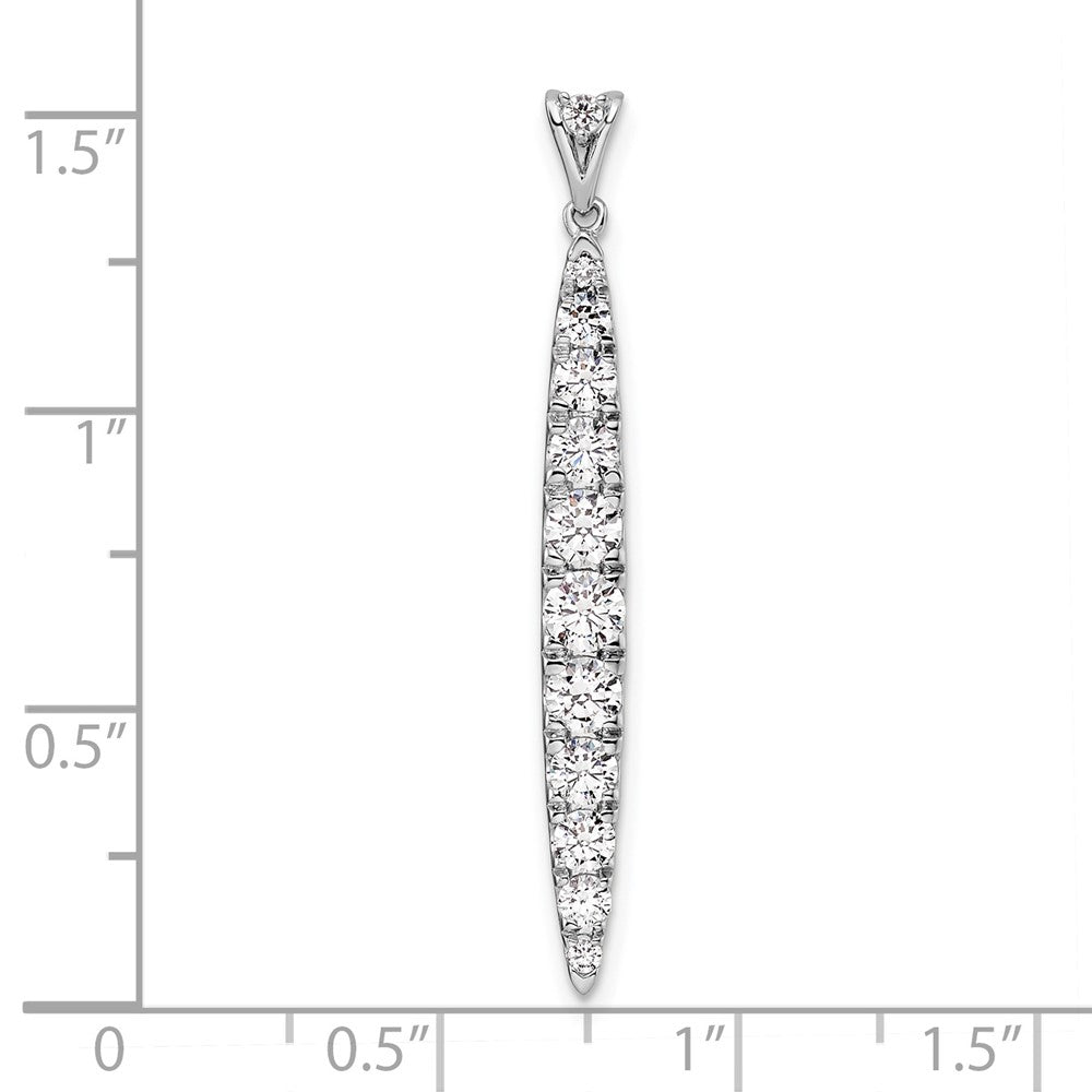 14 K Weißgold Anhänger mit 1 ct. im Labor gezüchtetem Diamant VS/SI+ G+, Fancy Bar