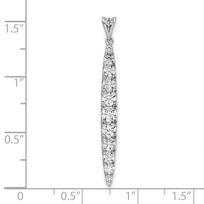 14 K Weißgold Anhänger mit 1 ct. im Labor gezüchtetem Diamant VS/SI+ G+, Fancy Bar