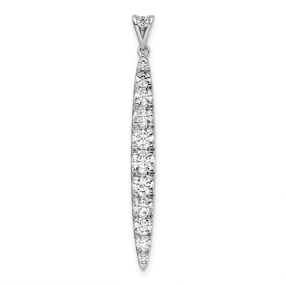 14 K Weißgold Anhänger mit 1 ct. im Labor gezüchtetem Diamant VS/SI+ G+, Fancy Bar