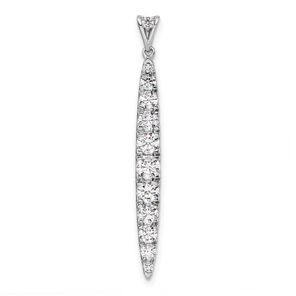 14 K Weißgold Anhänger mit 1 ct. im Labor gezüchtetem Diamant VS/SI+ G+, Fancy Bar