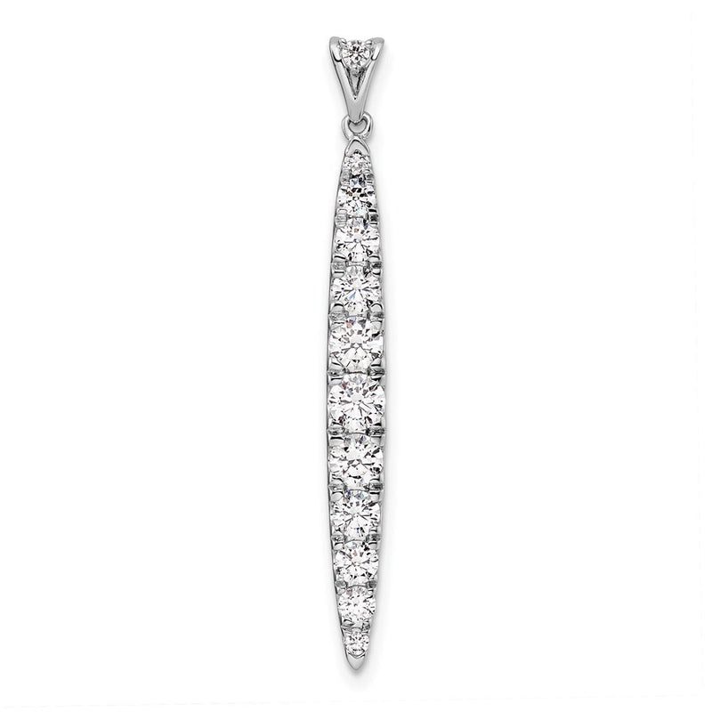 14 K Weißgold Anhänger mit 1 ct. im Labor gezüchtetem Diamant VS/SI+ G+, Fancy Bar