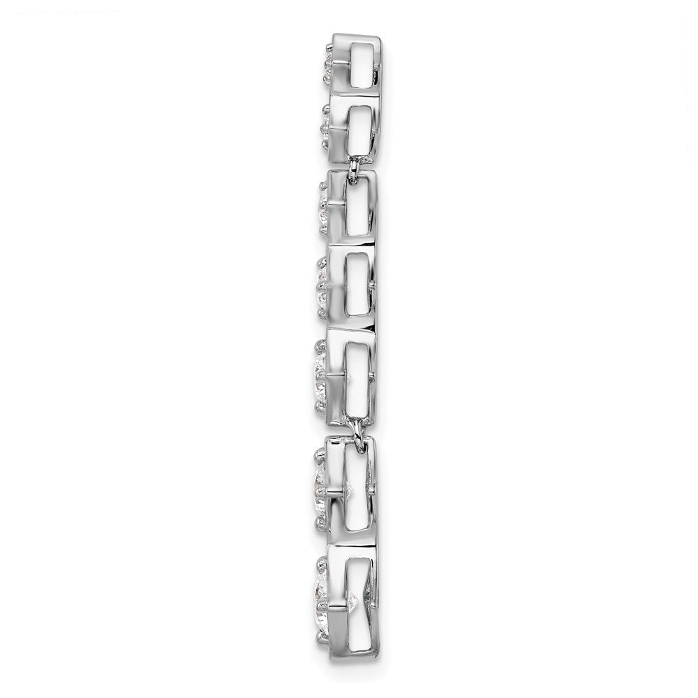 14K Weißgold 1 ct. Im Labor Gezüchteter Diamant VS/SI+ G+ Siebenstein Stabketten-Gleitanhänger