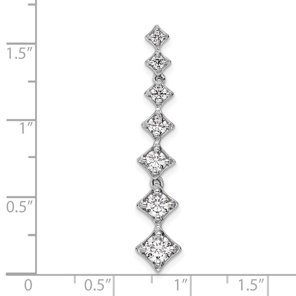14K Weißgold 1 ct. Im Labor Gezüchteter Diamant VS/SI+ G+ Siebenstein Stabketten-Gleitanhänger