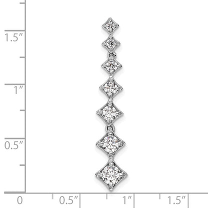 14K Weißgold 1 ct. Im Labor Gezüchteter Diamant VS/SI+ G+ Siebenstein Stabketten-Gleitanhänger