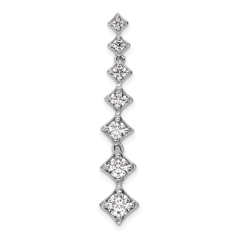 14K Weißgold 1 ct. Im Labor Gezüchteter Diamant VS/SI+ G+ Siebenstein Stabketten-Gleitanhänger