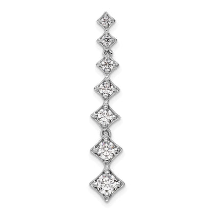 14K Weißgold 1 ct. Im Labor Gezüchteter Diamant VS/SI+ G+ Siebenstein Stabketten-Gleitanhänger