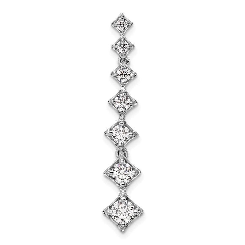 14K Weißgold 1 ct. Im Labor Gezüchteter Diamant VS/SI+ G+ Siebenstein Stabketten-Gleitanhänger