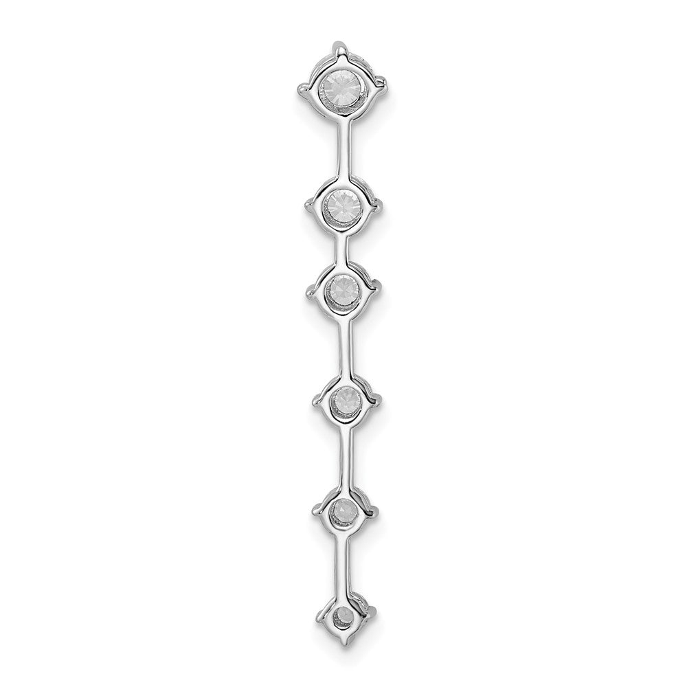 14K Weißgold Laborgezüchteter Diamant SI1/SI2, G H I, 6-Stein Ketten-Gleitanhänger
