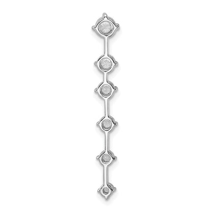 14K Weißgold Laborgezüchteter Diamant SI1/SI2, G H I, 6-Stein Ketten-Gleitanhänger