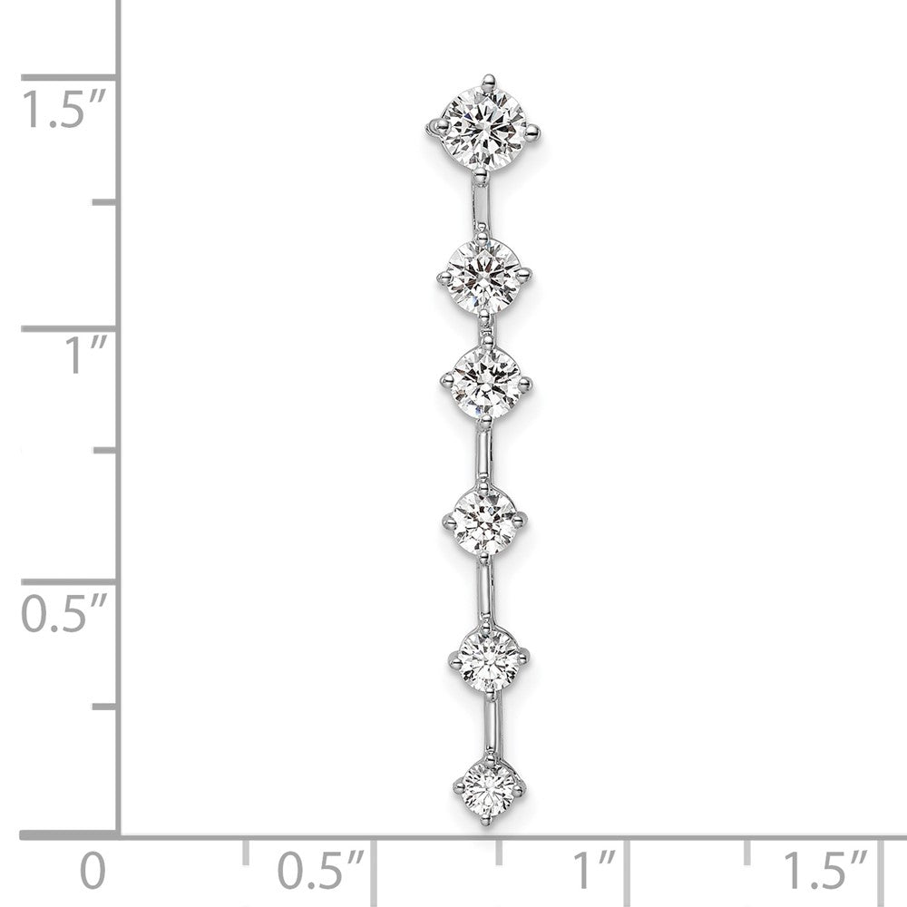 14K Weißgold Laborgezüchteter Diamant SI1/SI2, G H I, 6-Stein Ketten-Gleitanhänger